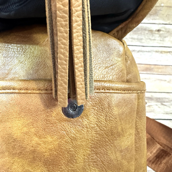 Zhen Meishi 90s Y2K Caramel Brown Vegan Faux Leather Crossbody Bag Purse - Picture 4 of 6